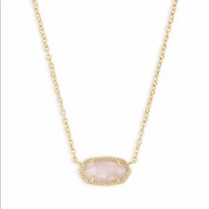 Kendra Scott Elisa Pendant Necklace In Rose Quartz